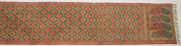 Sash (Patka), Silk, metal wrapped thread; tapestry weave