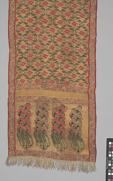 Sash (Patka), Silk, metal wrapped thread; tapestry weave