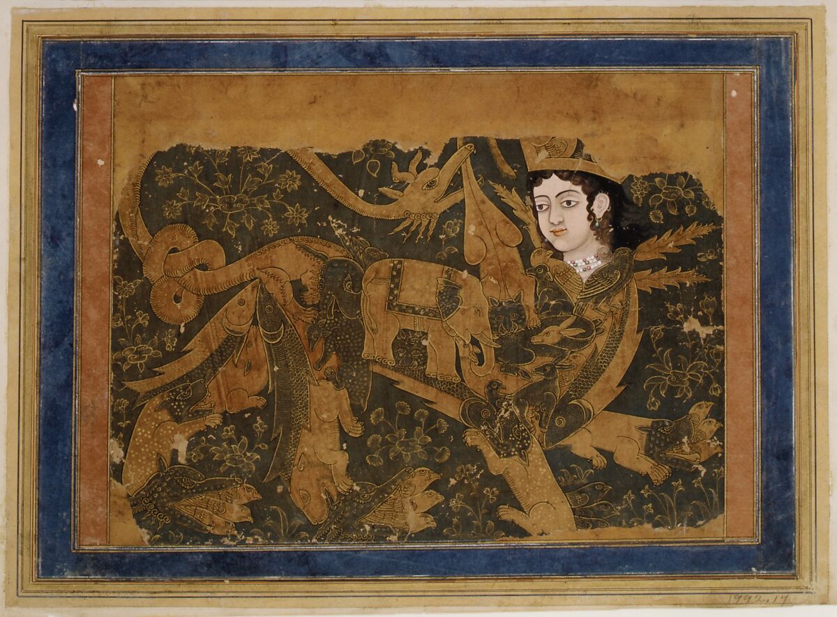 The Fabulous Creature Buraq, Opaque watercolor and gold on paper