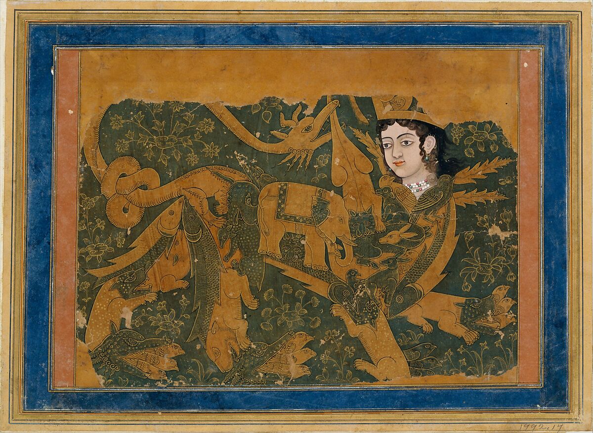 The Fabulous Creature Buraq, Opaque watercolor and gold on paper