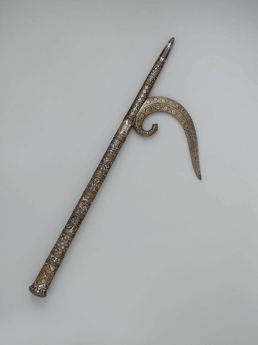 Elephant Goad, Steel or iron, inlaid with gold and silver 