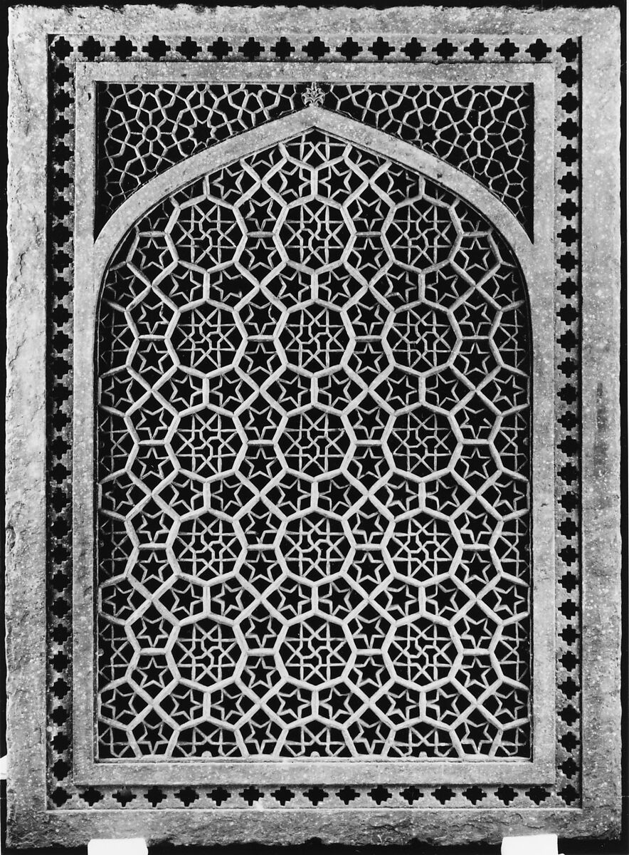 Pierced Window Screen (Jali), Red sandstone; pierced, carved