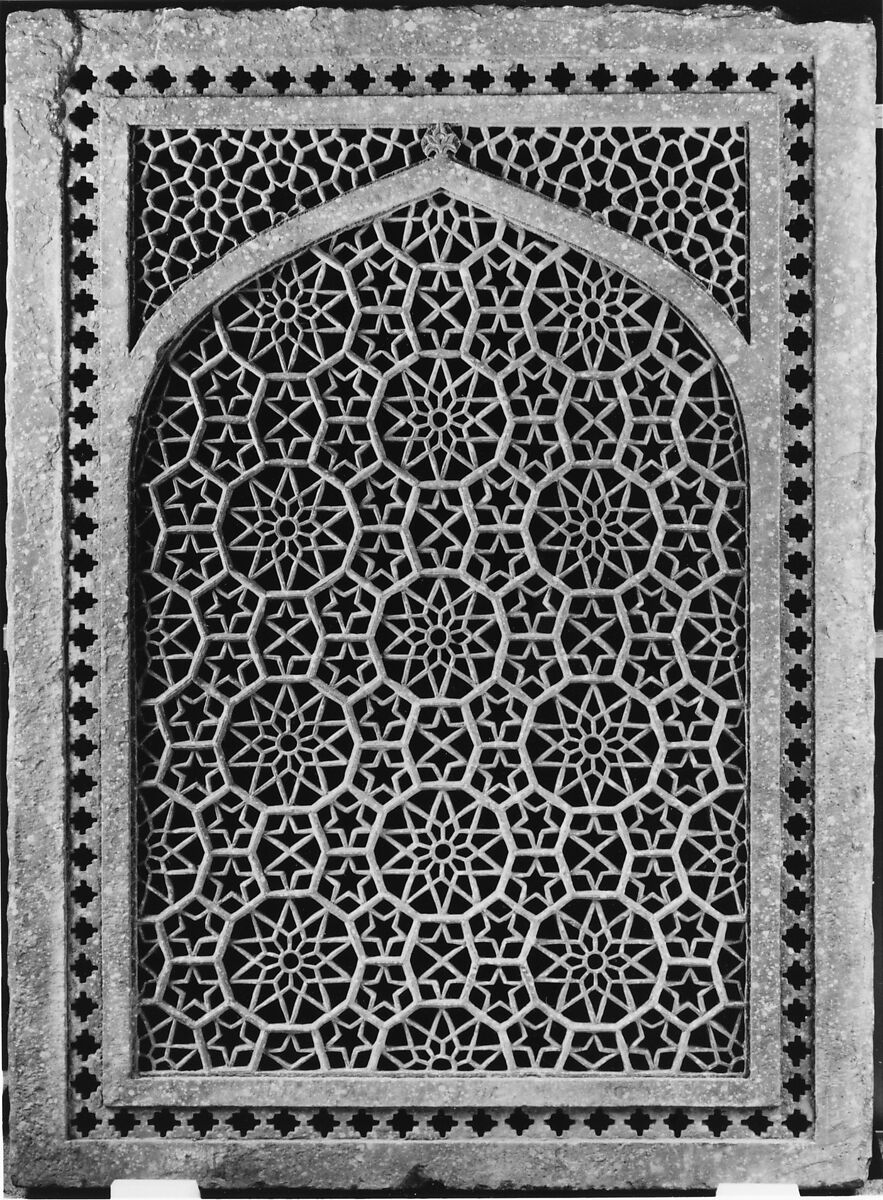 Pierced Window Screen (Jali), Red sandstone; pierced, carved