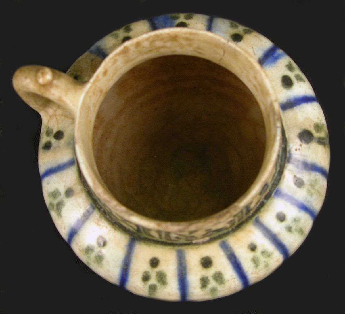 Ewer, Stoneware; underglaze painted and carved through black slip under colorless glaze