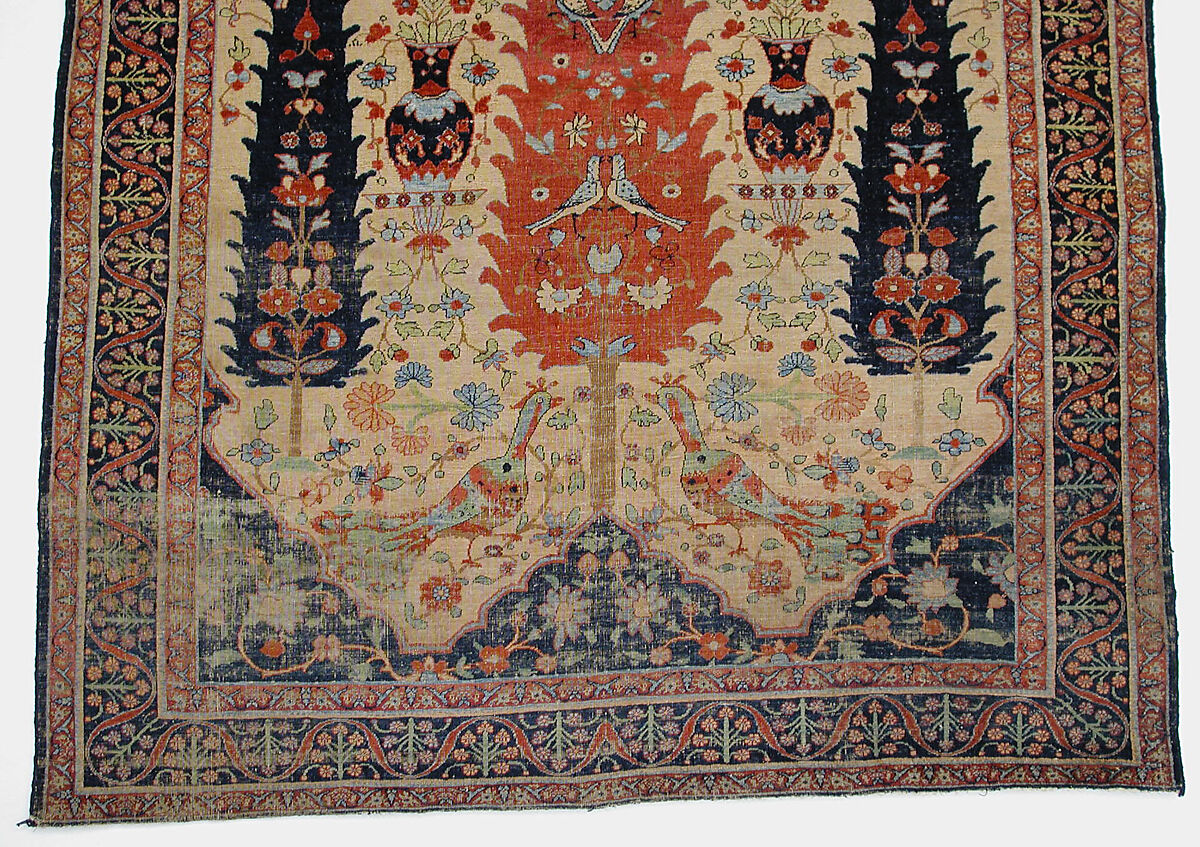 Carpet, Silk pile on silk and cotton foundation