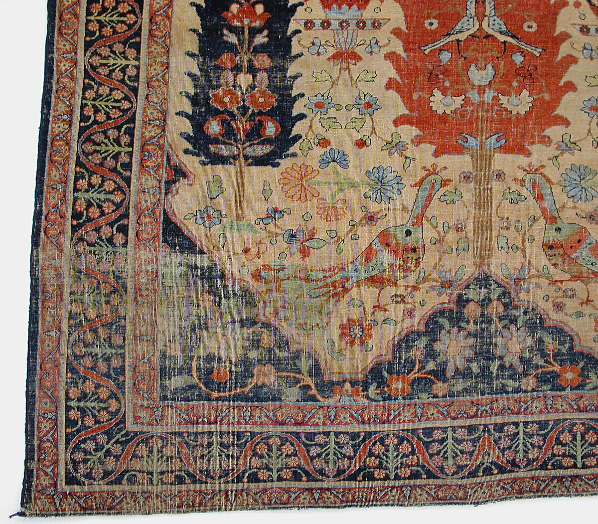 Carpet, Silk pile on silk and cotton foundation