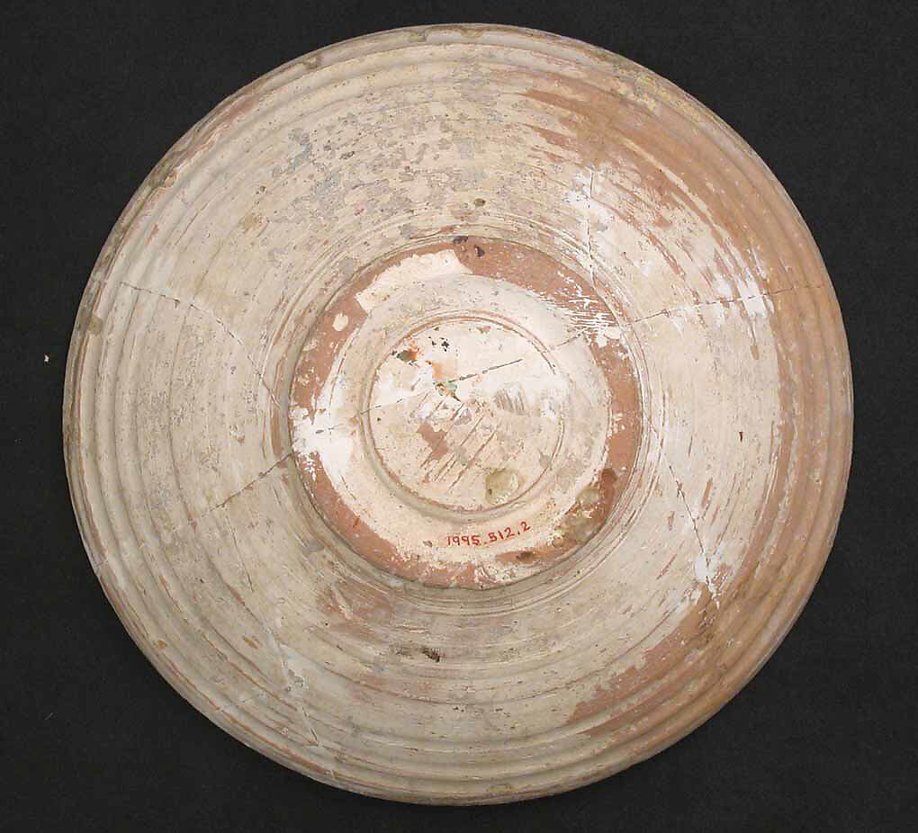 Bowl, Earthenware; underglaze slip painted