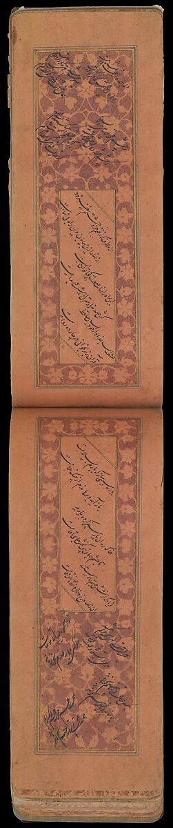 Anthology of Persian Poetry in Oblong Format (Safina), Sultan Muhammad Nur (Iranian, ca. 1472–ca. 1536), Ink, watercolor, and gold on paper.Binding: leather