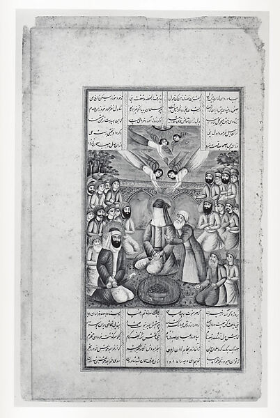 "Salman-i Farsi's Conversion," Folio from a Hamla-yi Haidari (Attack of the Lion), Ink, opaque watercolor, silver, and gold on paper