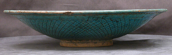 Dish, Clay, painted and glazed