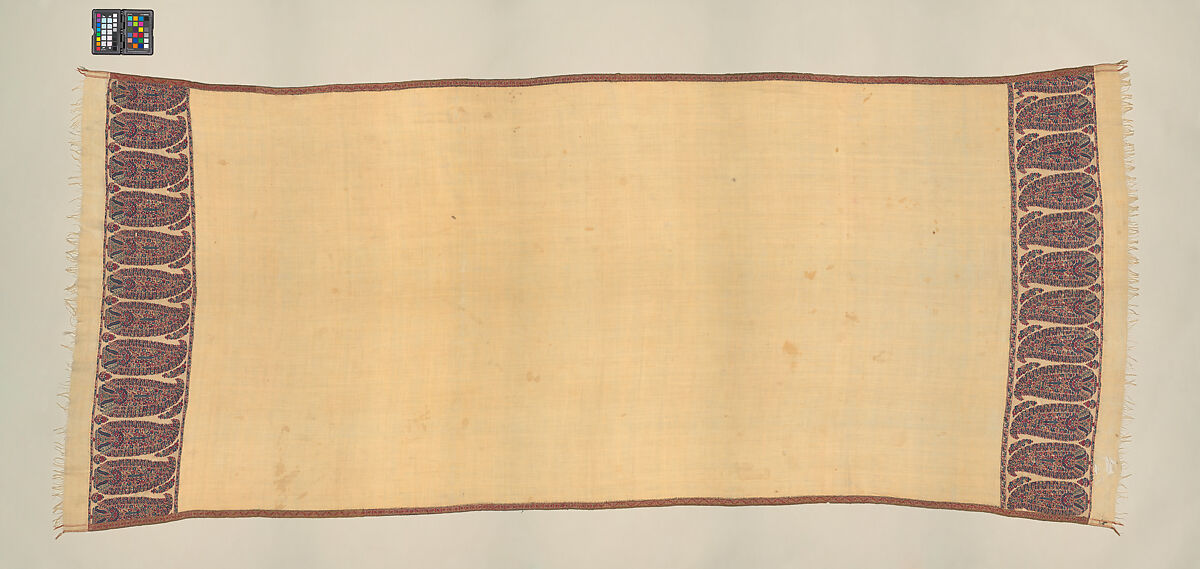 Shawl of Joined Fragments, Pashmina wool; twill weave, double interlocking twill tapestry weave, pieced