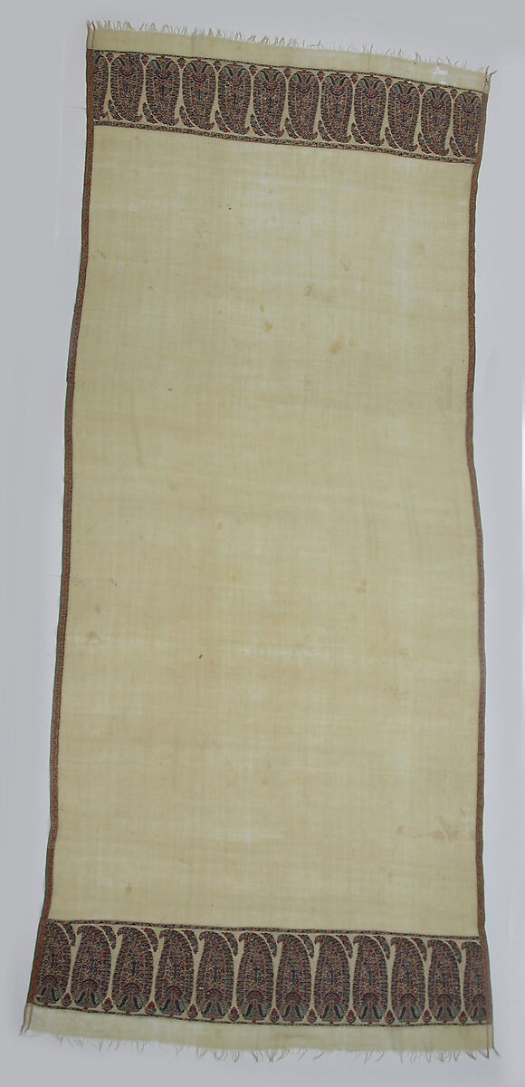 Shawl of Joined Fragments, Pashmina wool; twill weave, double interlocking twill tapestry weave, pieced
