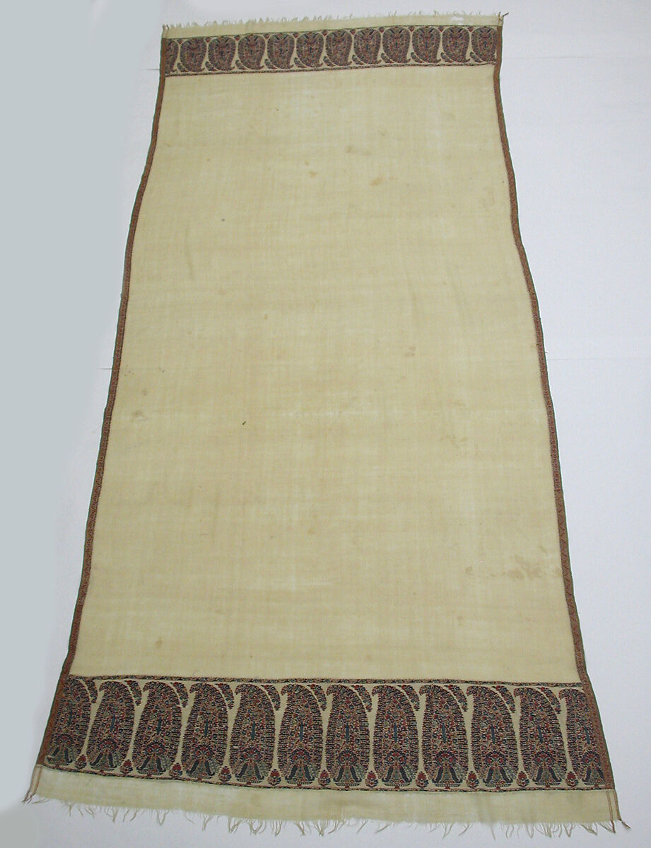 Shawl of Joined Fragments, Pashmina wool; twill weave, double interlocking twill tapestry weave, pieced