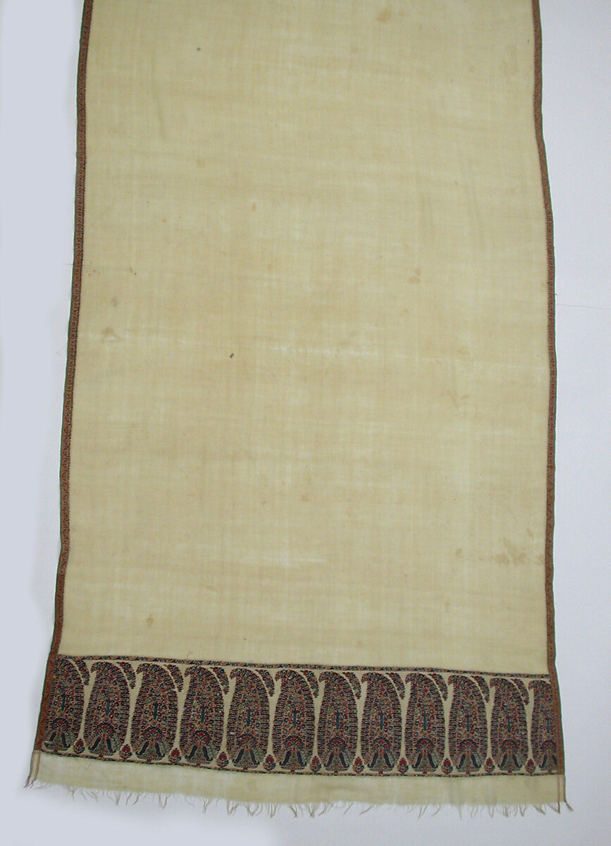 Shawl of Joined Fragments, Pashmina wool; twill weave, double interlocking twill tapestry weave, pieced
