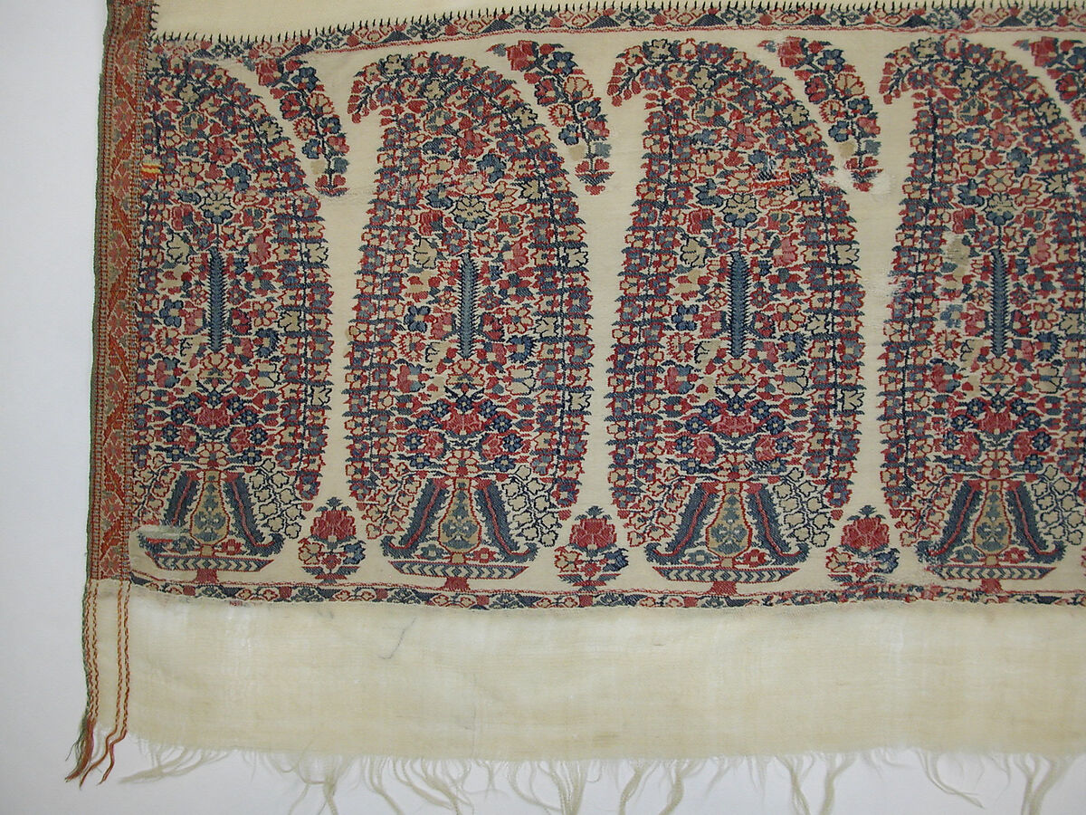 Shawl of Joined Fragments, Pashmina wool; twill weave, double interlocking twill tapestry weave, pieced