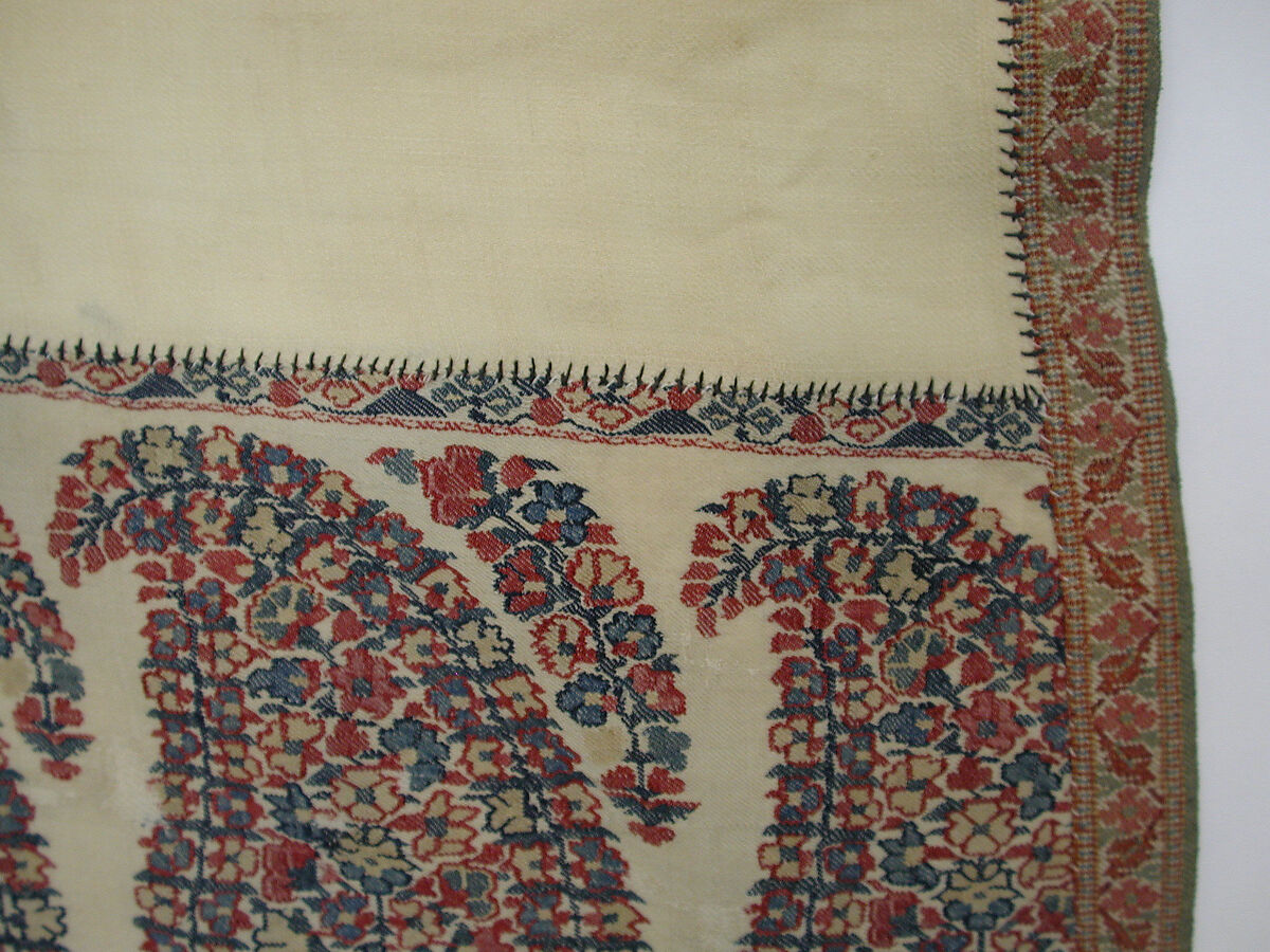 Shawl of Joined Fragments, Pashmina wool; twill weave, double interlocking twill tapestry weave, pieced