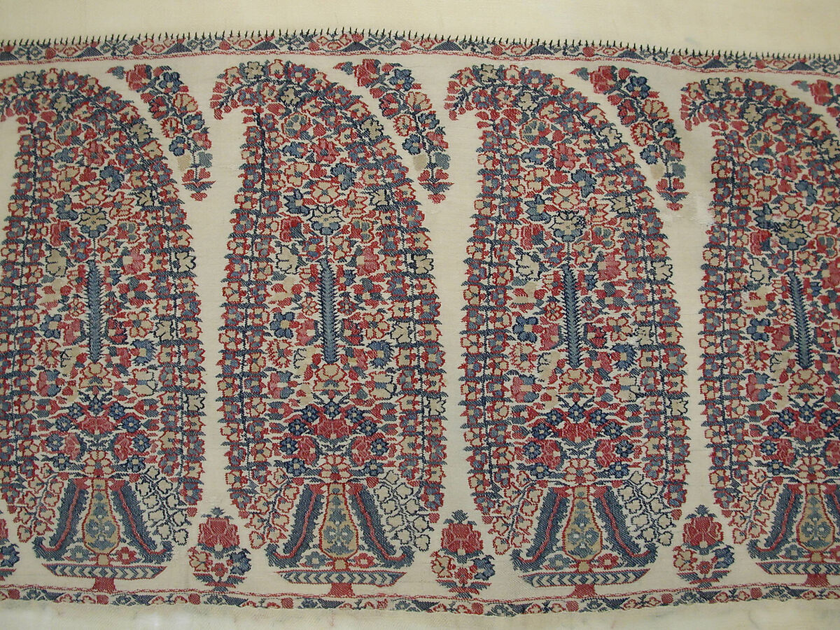 Shawl of Joined Fragments, Pashmina wool; twill weave, double interlocking twill tapestry weave, pieced