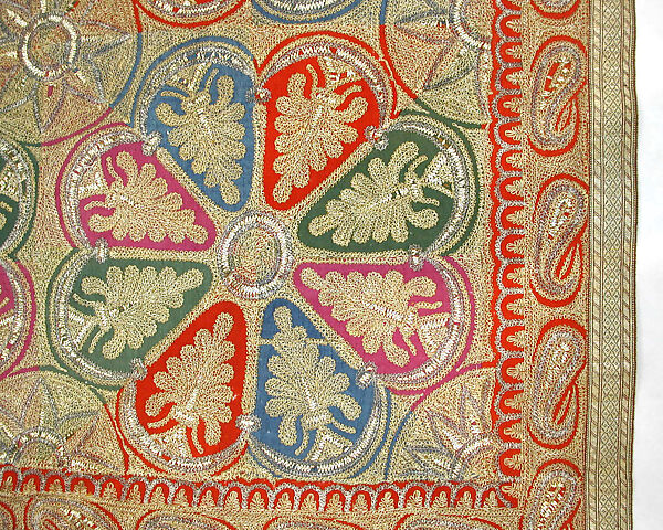 Shawl, Wool and tinsel