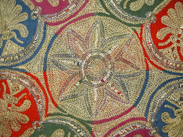 Shawl, Wool and tinsel