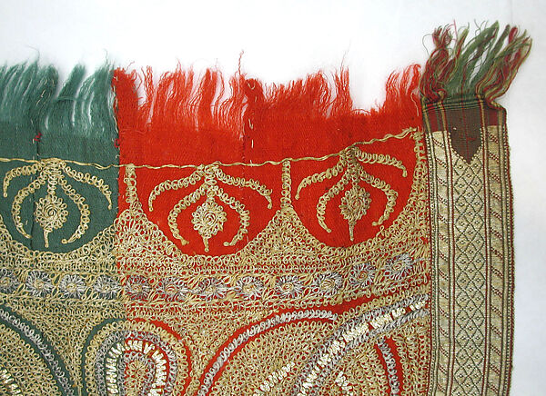 Shawl, Wool and tinsel