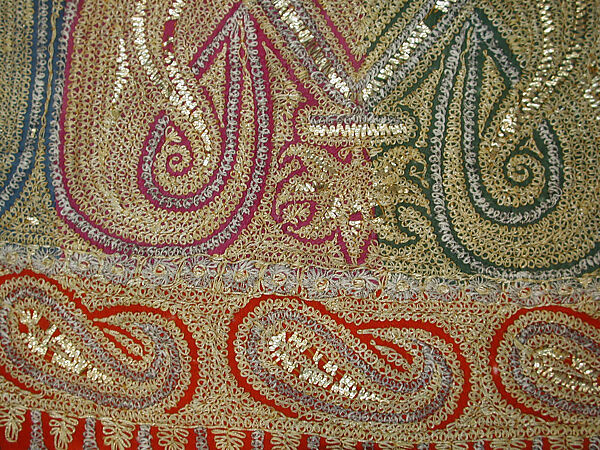 Shawl, Wool and tinsel