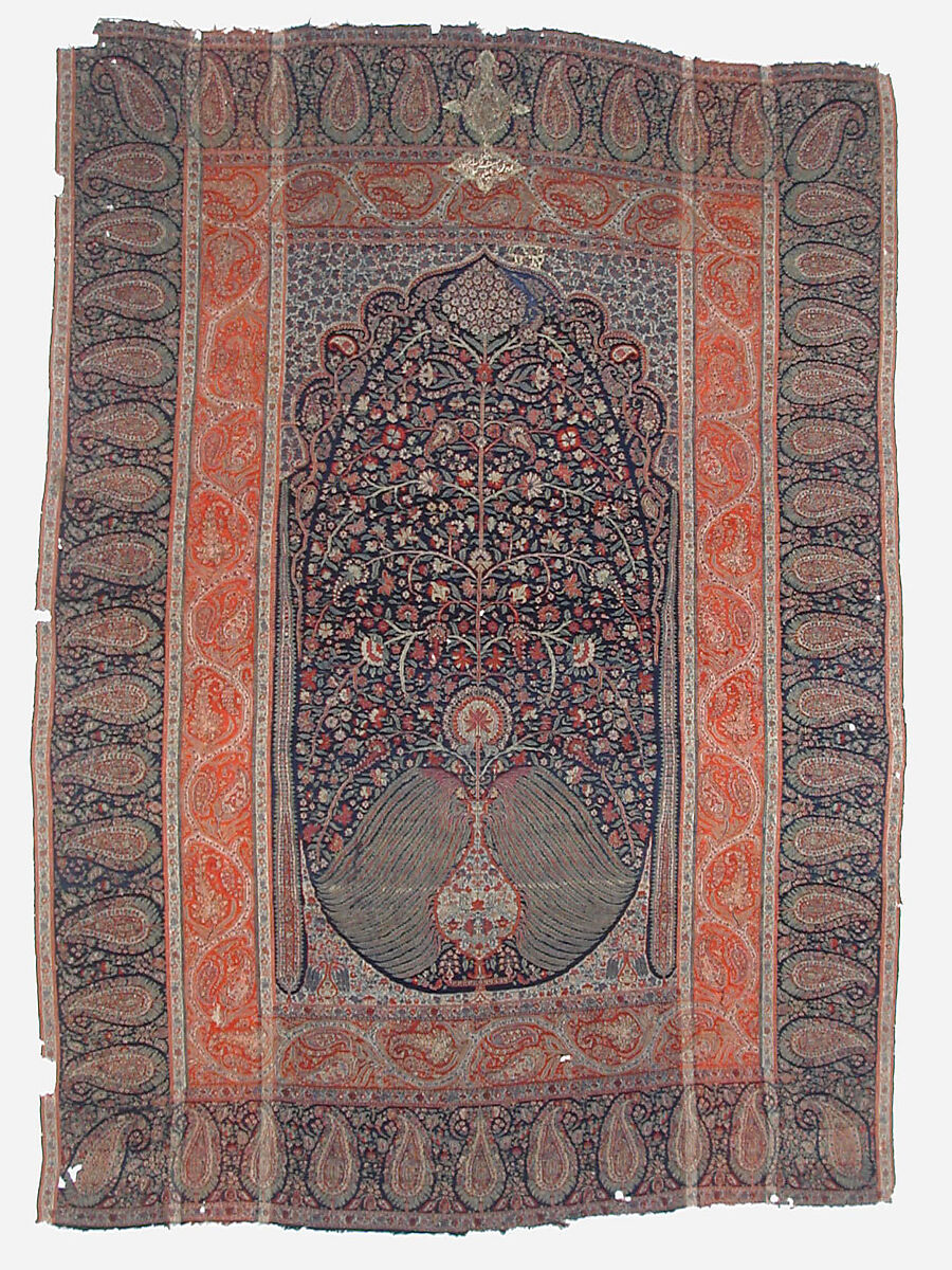 Woven Wall Hanging, Wool, metal wrapped thread; double interlocking twill; tapestry weave, embroidered