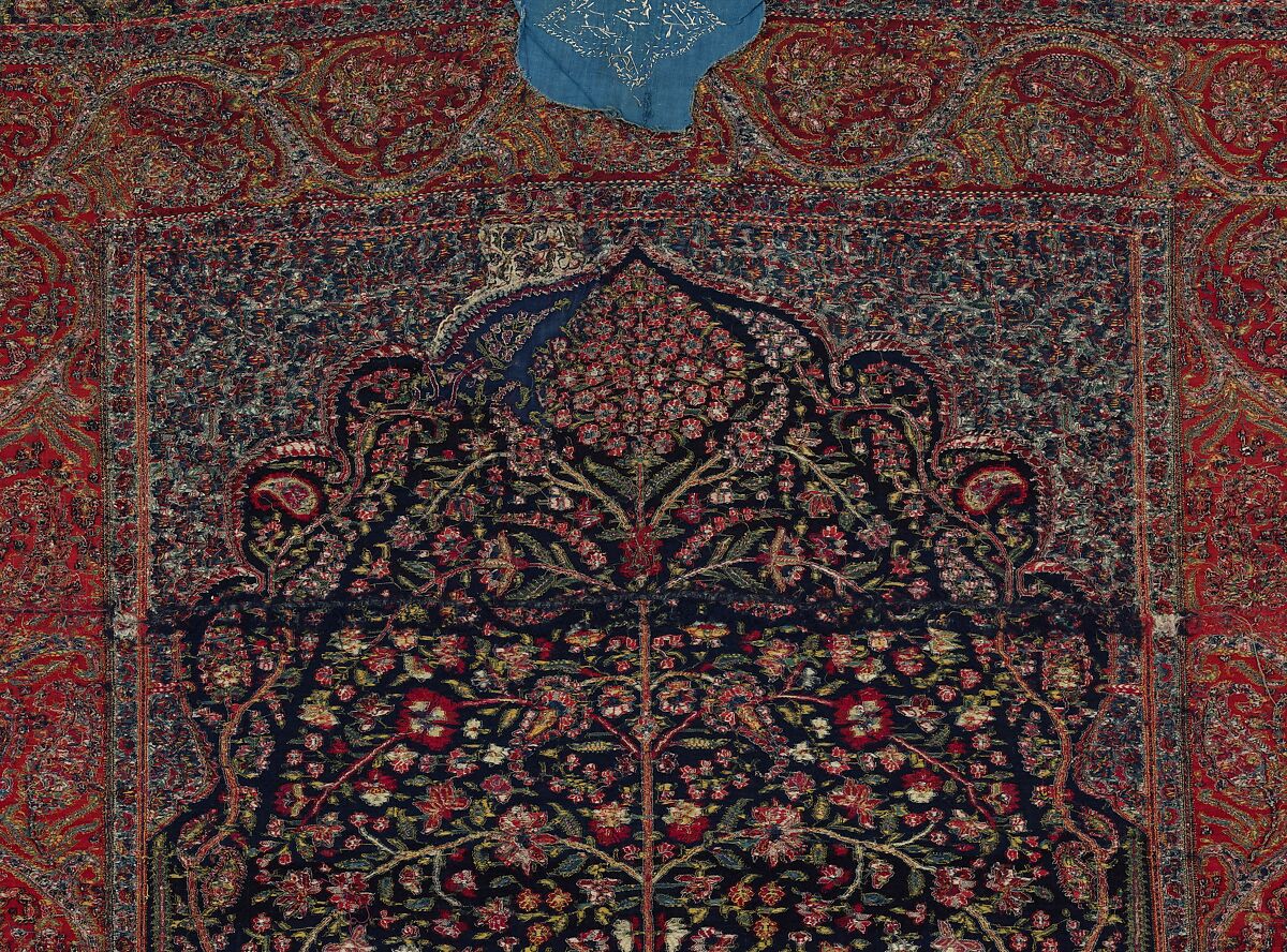 Woven Wall Hanging, Wool, metal wrapped thread; double interlocking twill; tapestry weave, embroidered