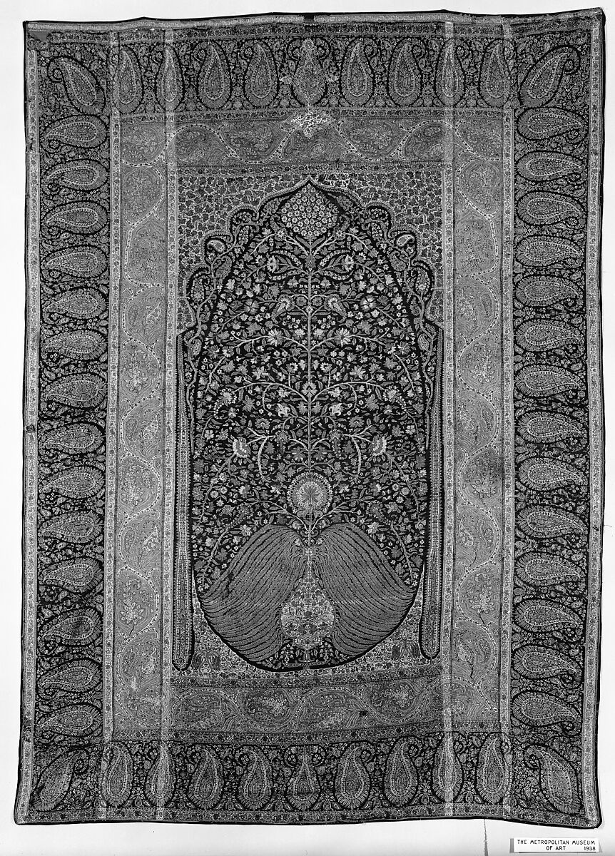 Woven Wall Hanging, Wool, metal wrapped thread; double interlocking twill; tapestry weave, embroidered