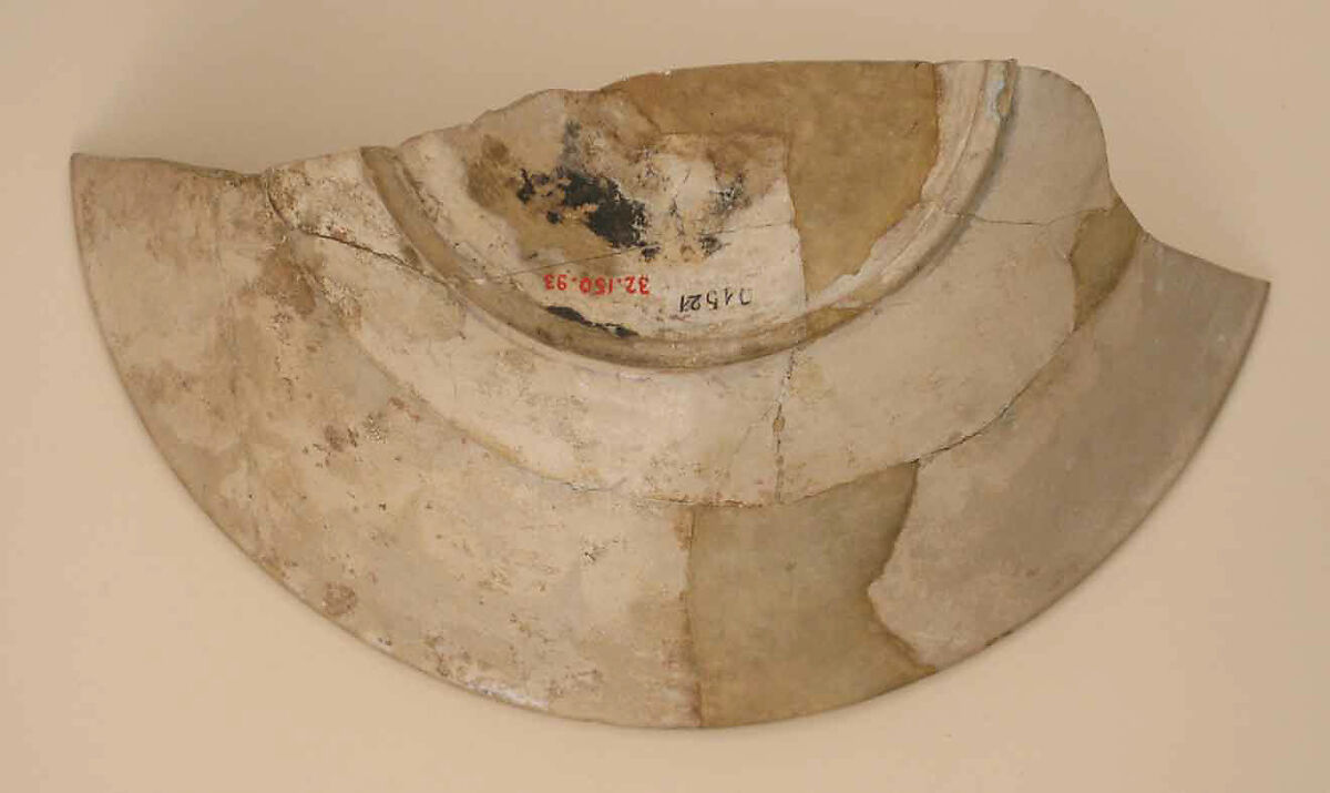 Fragment of a Bowl with White Glaze, Earthenware; glazed opaque white