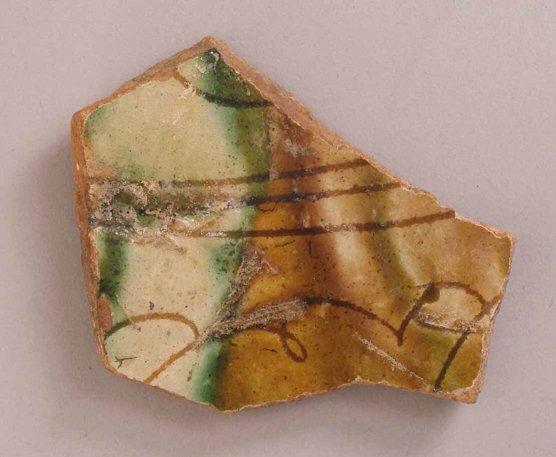 Ceramic Fragment, Earthenware; incised and glazed 