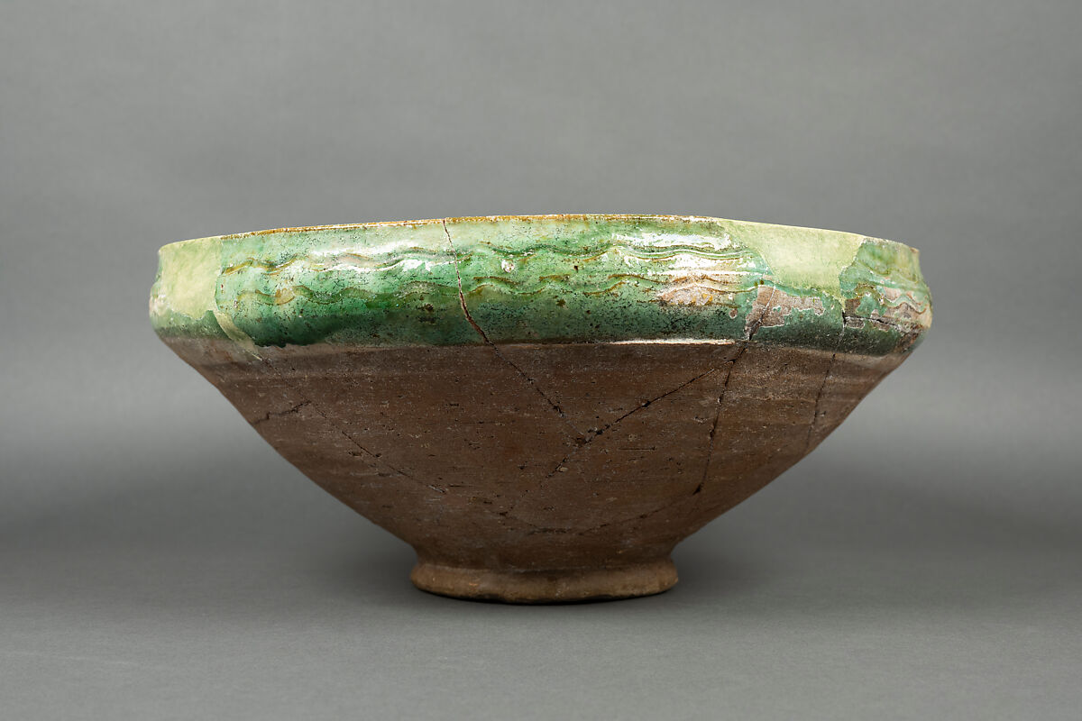 Bowl, Earthenware; slip painted