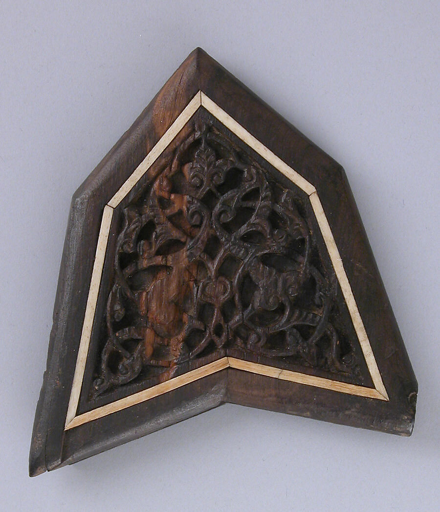 Panel from a Minbar, Wood; carved, inlaid with ivory, traces of paint 