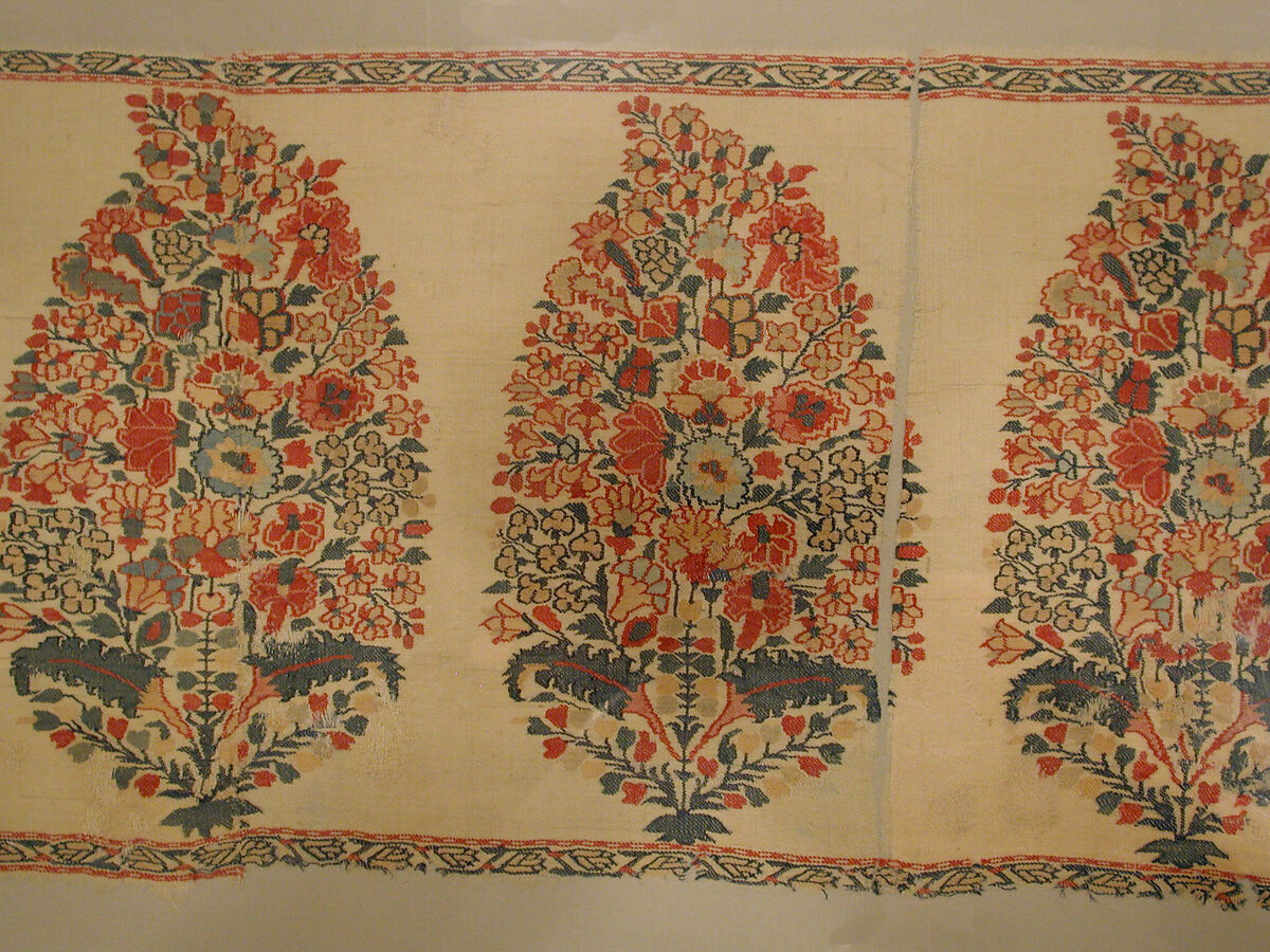 Panel from a Shawl, Pashmina wool; double interlocking twill tapestry weave