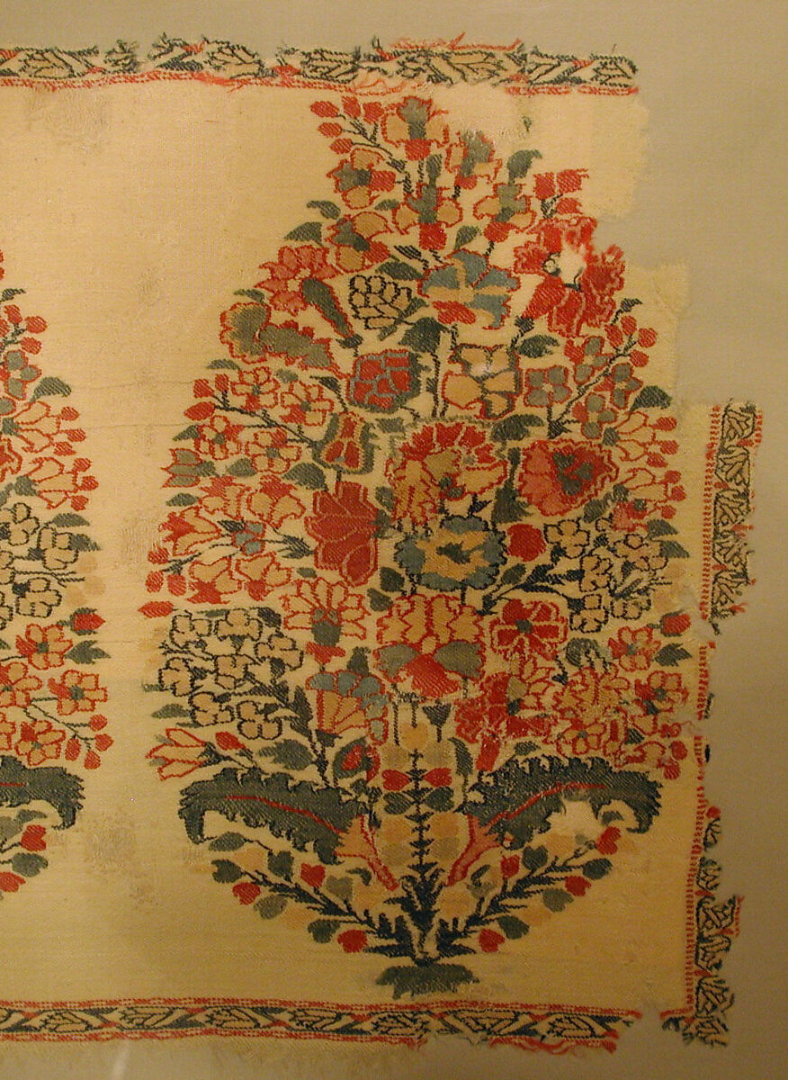 Panel from a Shawl, Pashmina wool; double interlocking twill tapestry weave