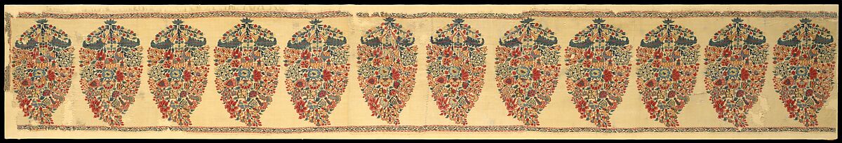 Panel from a Shawl, Pashmina wool; double interlocking twill tapestry weave