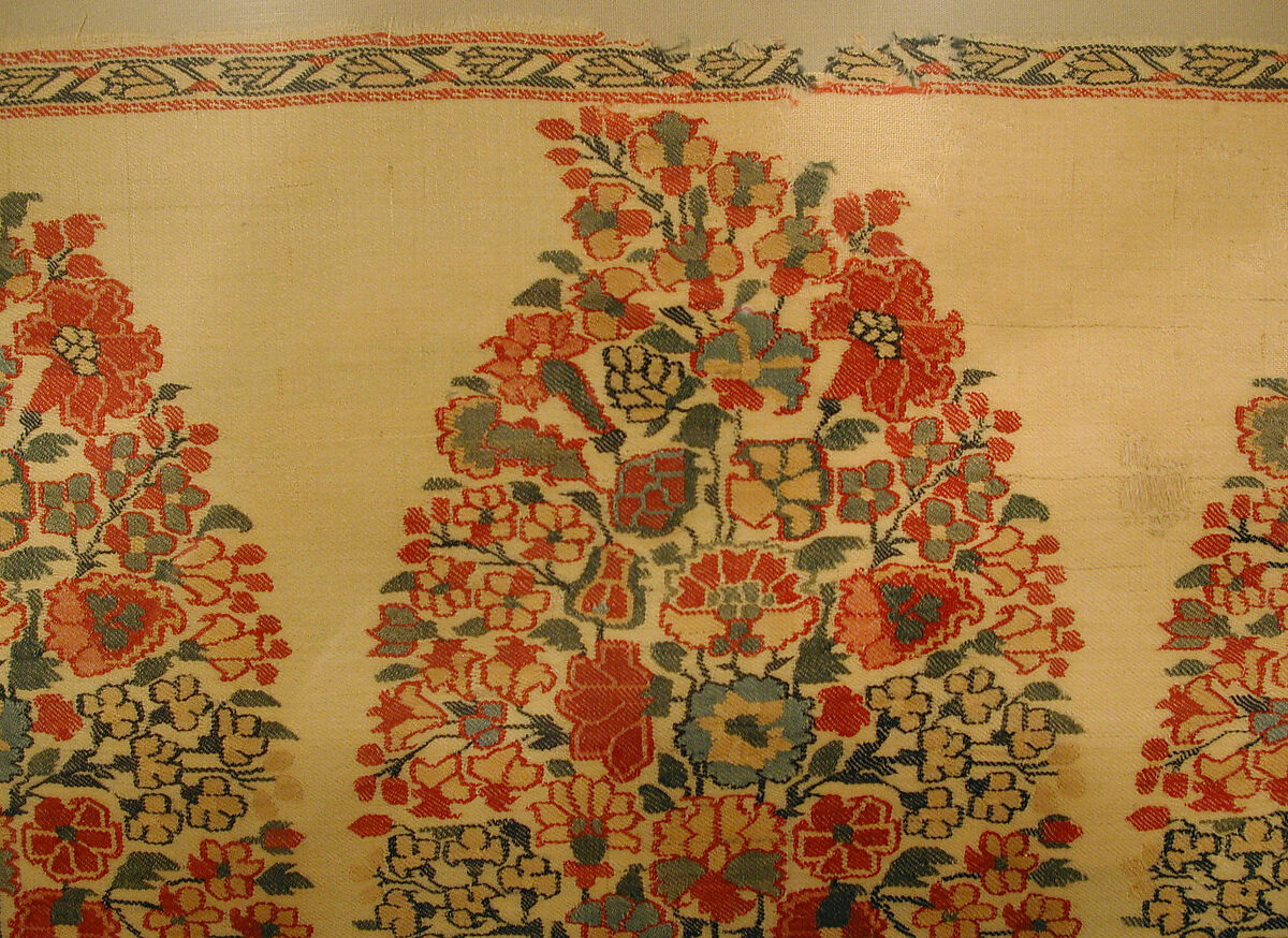 Panel from a Shawl, Pashmina wool; double interlocking twill tapestry weave