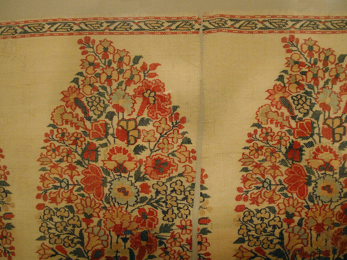 Panel from a Shawl, Pashmina wool; double interlocking twill tapestry weave
