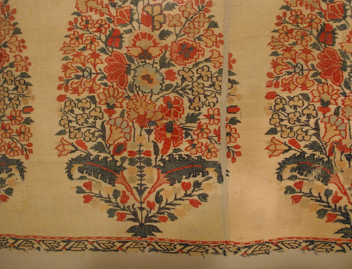 Panel from a Shawl, Pashmina wool; double interlocking twill tapestry weave