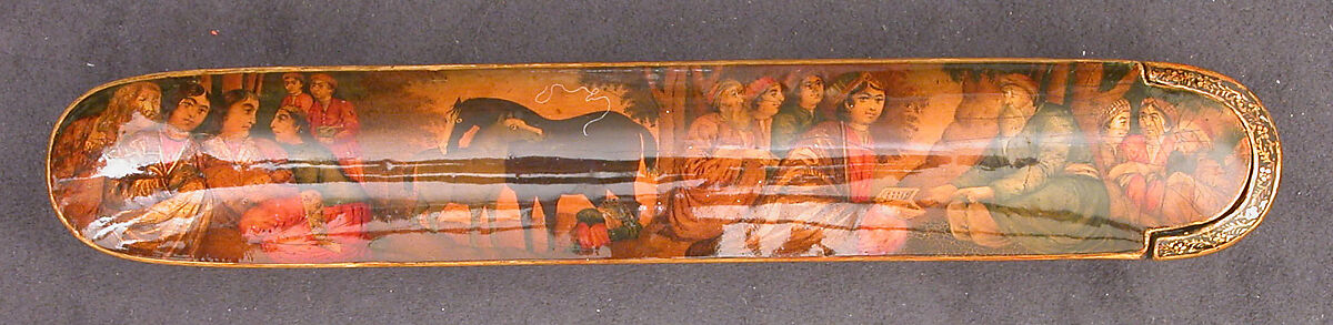 Pen Box (Qalamdan), Papier-maché; painted and lacquered 