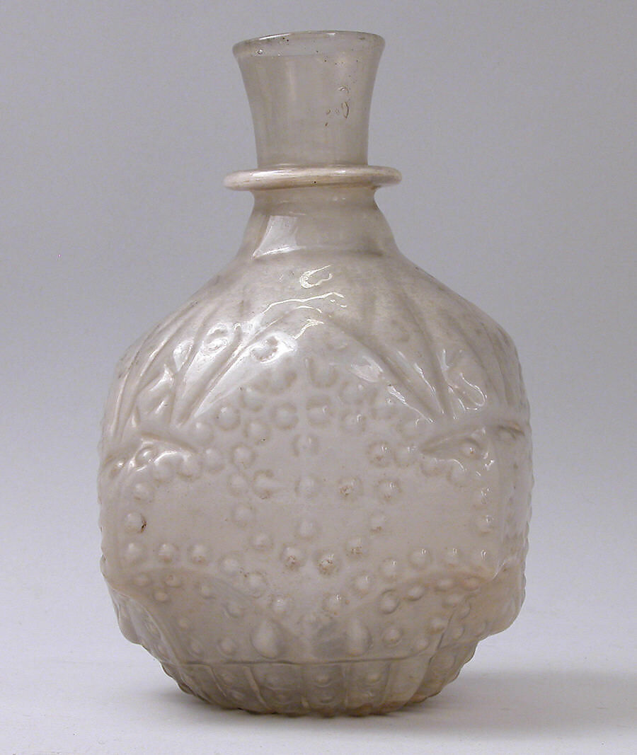 Bottle, Glass; mold blown 