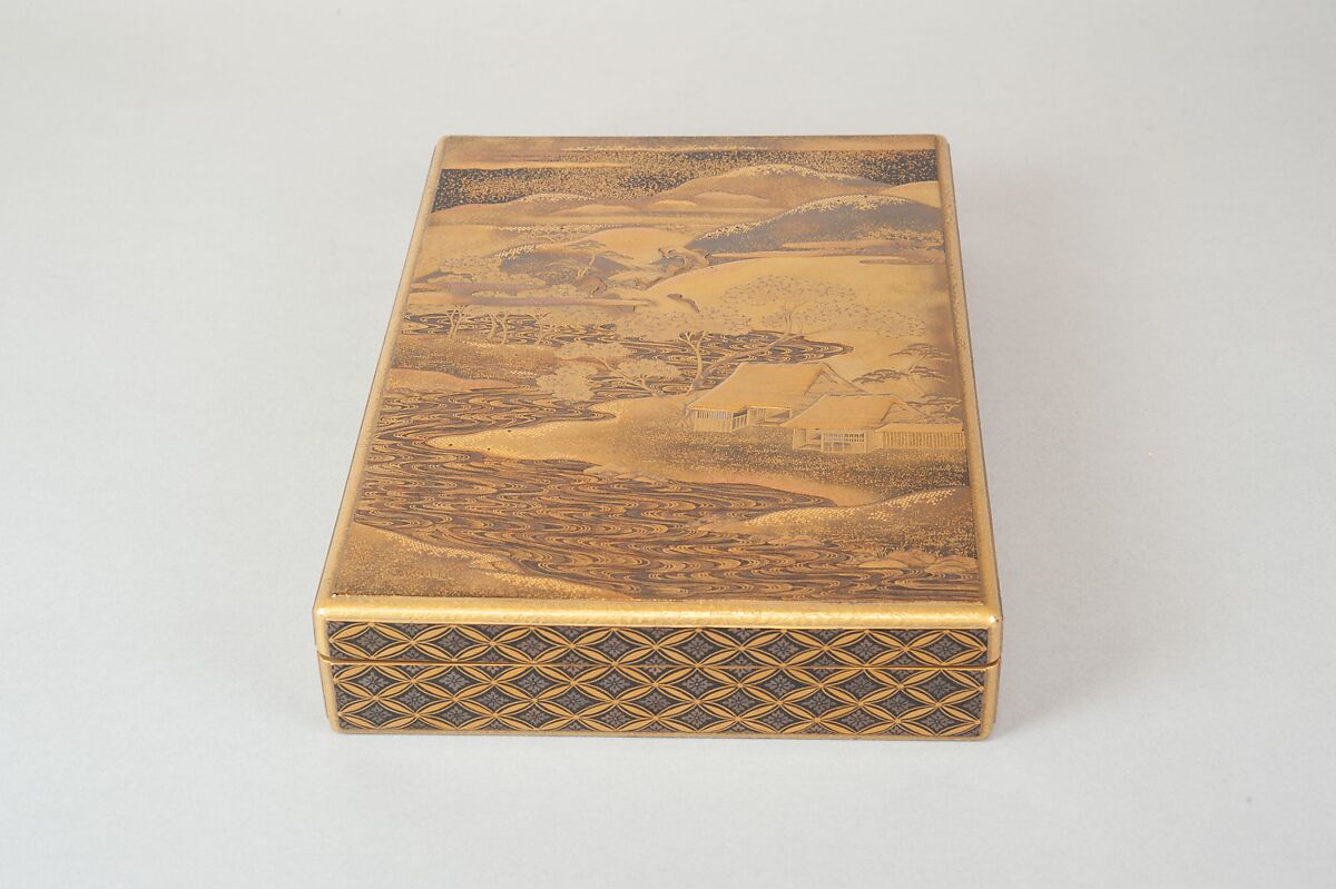 Document Box (Bunko) with Design of Cherry Trees in Bloom in Yoshino, Lacquer with sprinkled gold and silver and relief lacquer (takamakie) and polished sprinkled gold and silver lacquer decoration (togidashi), Japan