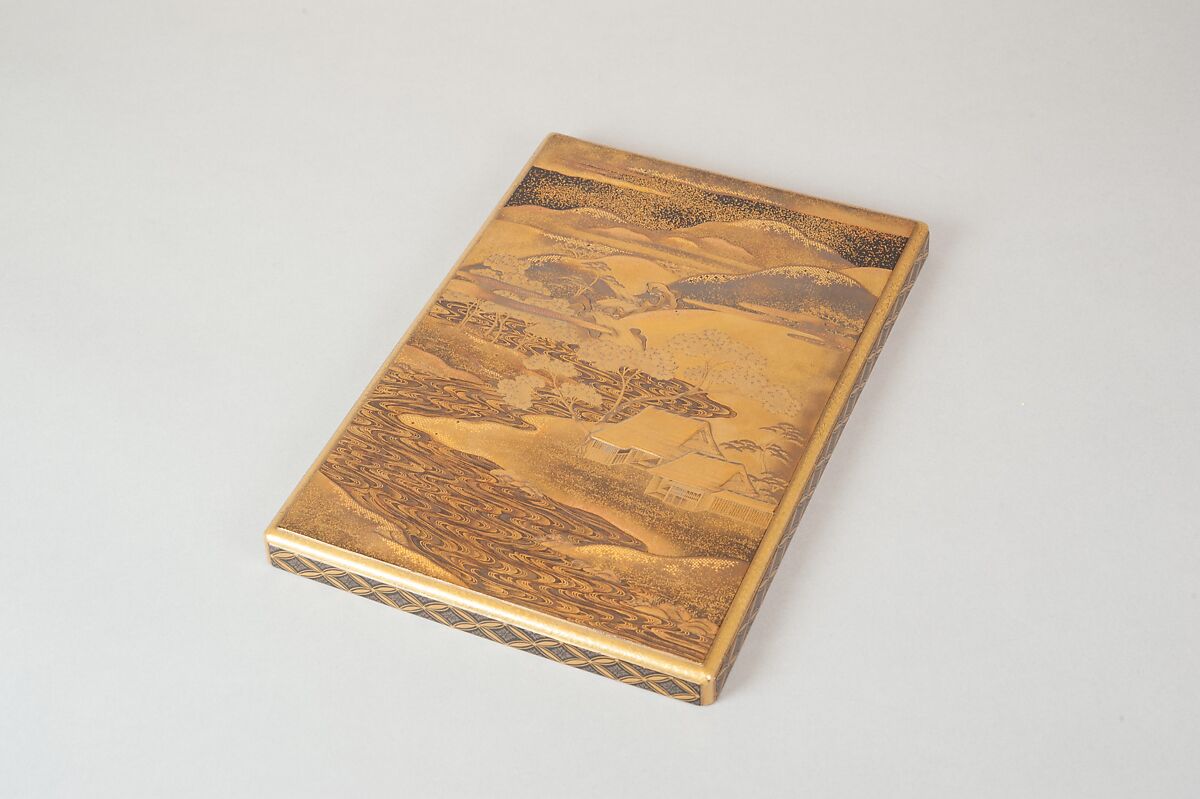 Document Box (Bunko) with Design of Cherry Trees in Bloom in Yoshino, Lacquer with sprinkled gold and silver and relief lacquer (takamakie) and polished sprinkled gold and silver lacquer decoration (togidashi), Japan