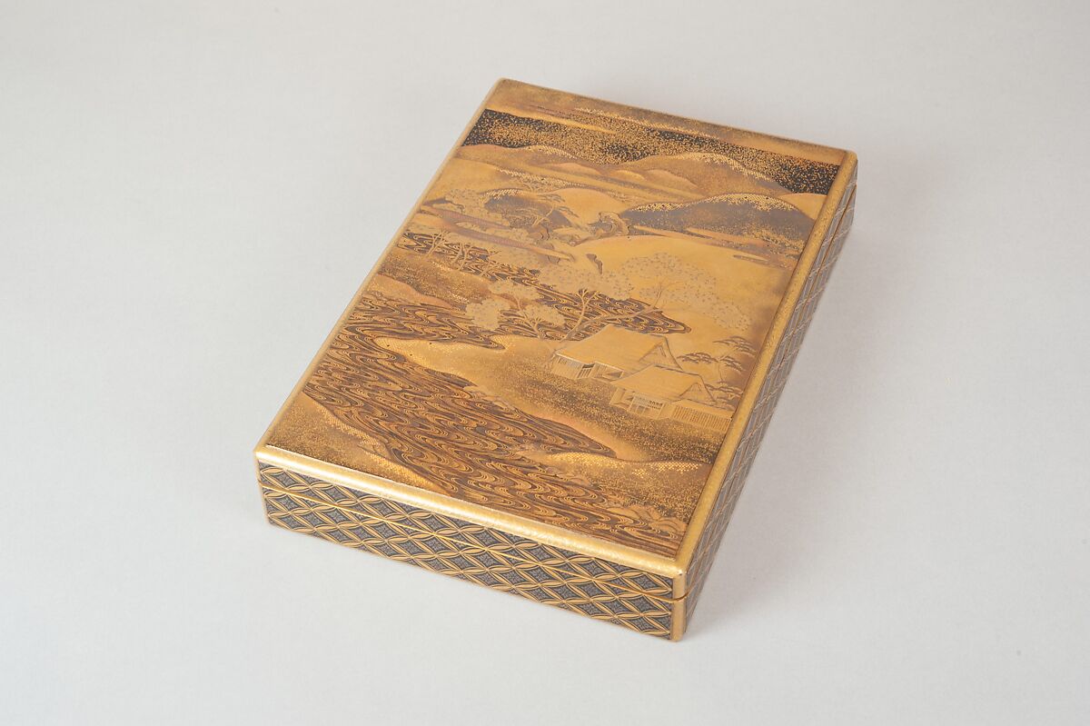 Document Box (Bunko) with Design of Cherry Trees in Bloom in Yoshino, Lacquer with sprinkled gold and silver and relief lacquer (takamakie) and polished sprinkled gold and silver lacquer decoration (togidashi), Japan