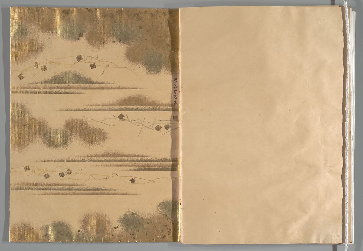 The Tale of the Bamboo Cutter, Hand-illustrated set of three volumes; ink, color, gold, and silver on paper, Japan