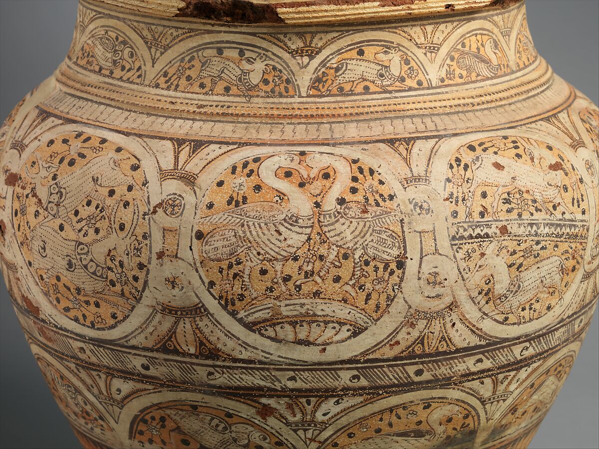 Storage Jar, Earthenware; painted, unglazed