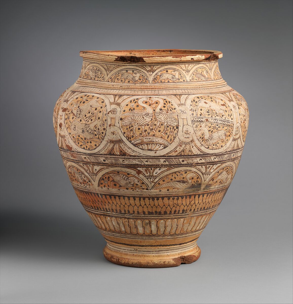 Storage Jar, Earthenware; painted, unglazed 