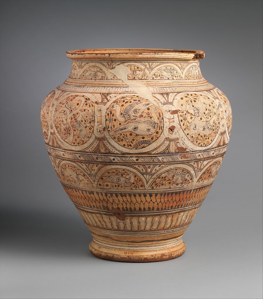Storage Jar, Earthenware; painted, unglazed