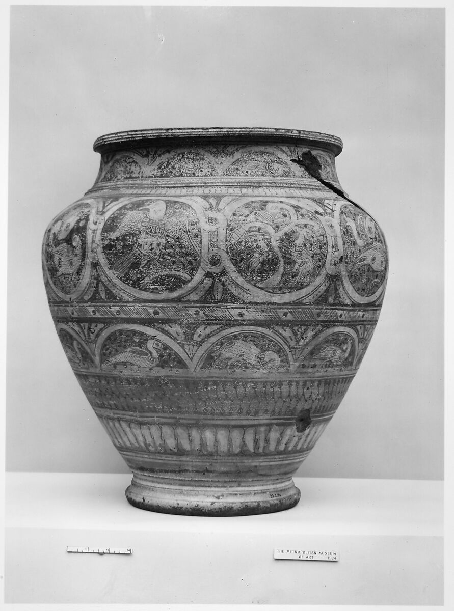 Storage Jar, Earthenware; painted, unglazed