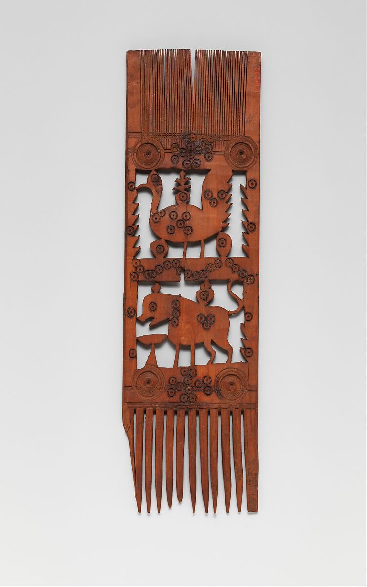 Comb, Wood; carved 