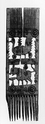 Comb, Wood; carved